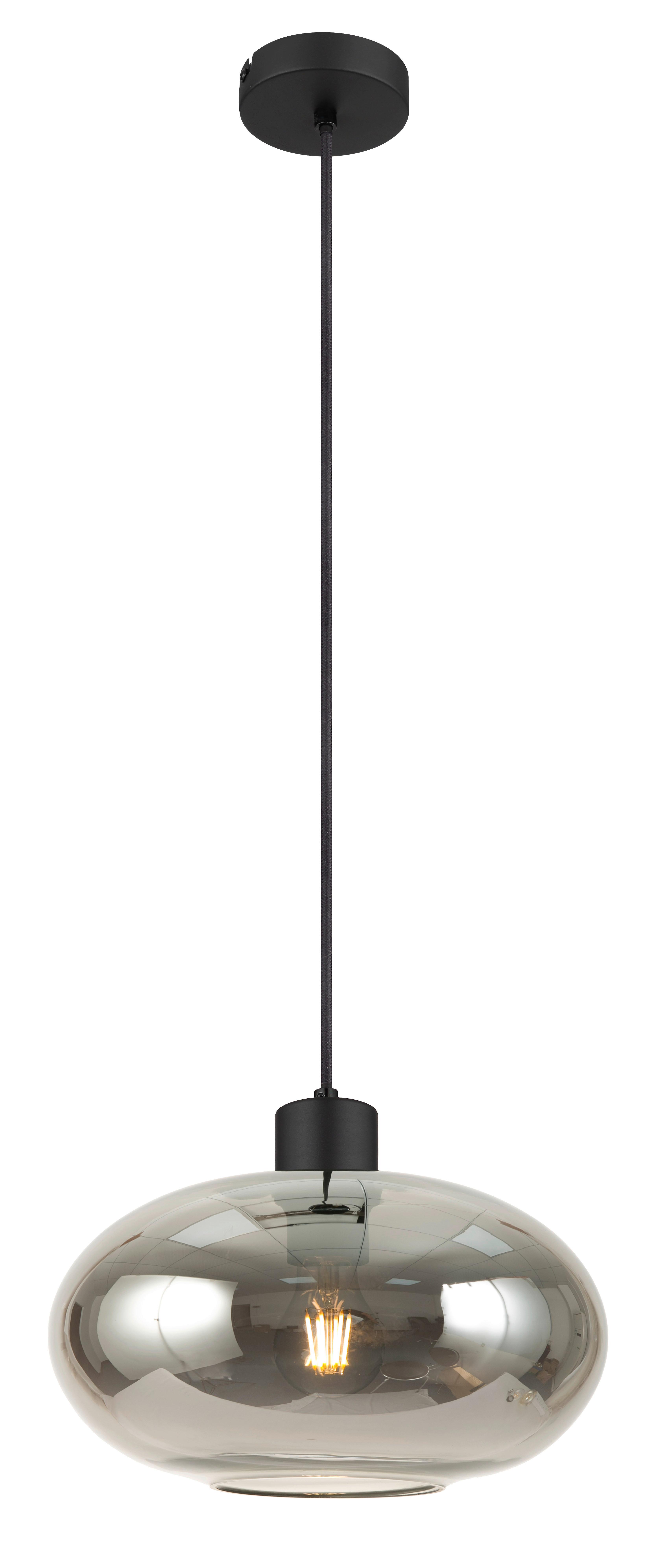 ZÁVĚSNÉ SVÍTIDLO TIPO - černá, Moderní, kov/sklo (30/120cm) - Mömax