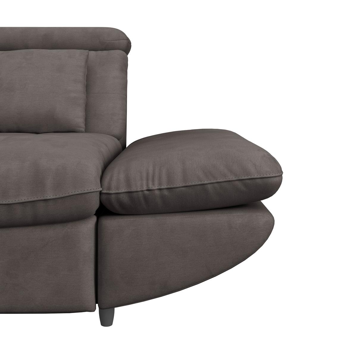 Wohnlandschaft Park - Dunkelbraun/Schwarz, MODERN, Textil (311/233cm) - Luca Bessoni