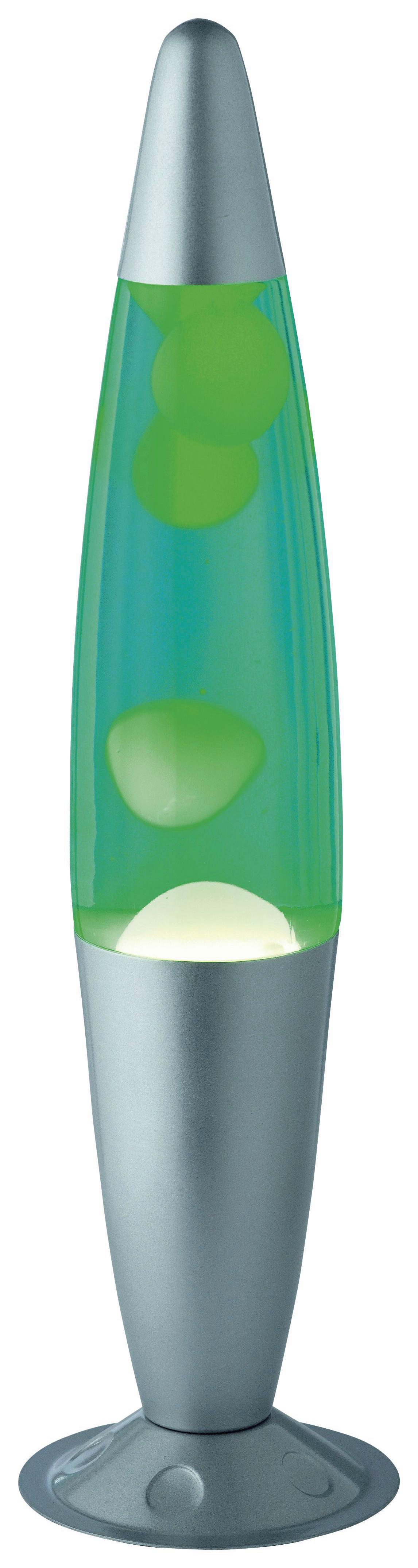 Lavaleuchte mit Blauen Blasen und Schnurschalter - Blau/Silberfarben, Basics, Metall (10,5/41cm)