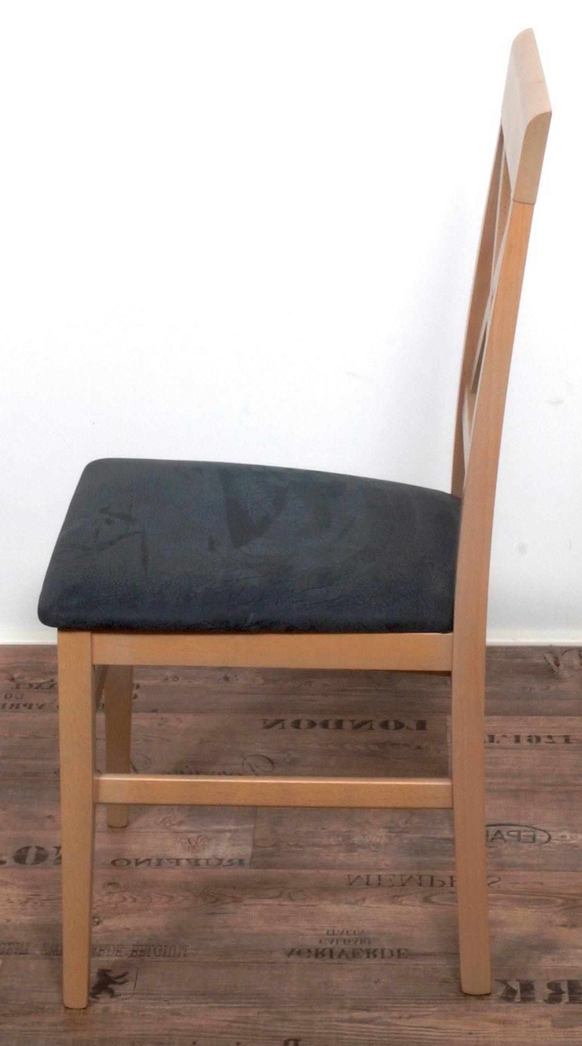 Stuhl-set Madrano Grau/s. Eiche B: 44 Cm - Grau/Sonoma Eiche, KONVENTIONELL, Holz/Textil (44/93/46cm) - MID.YOU
