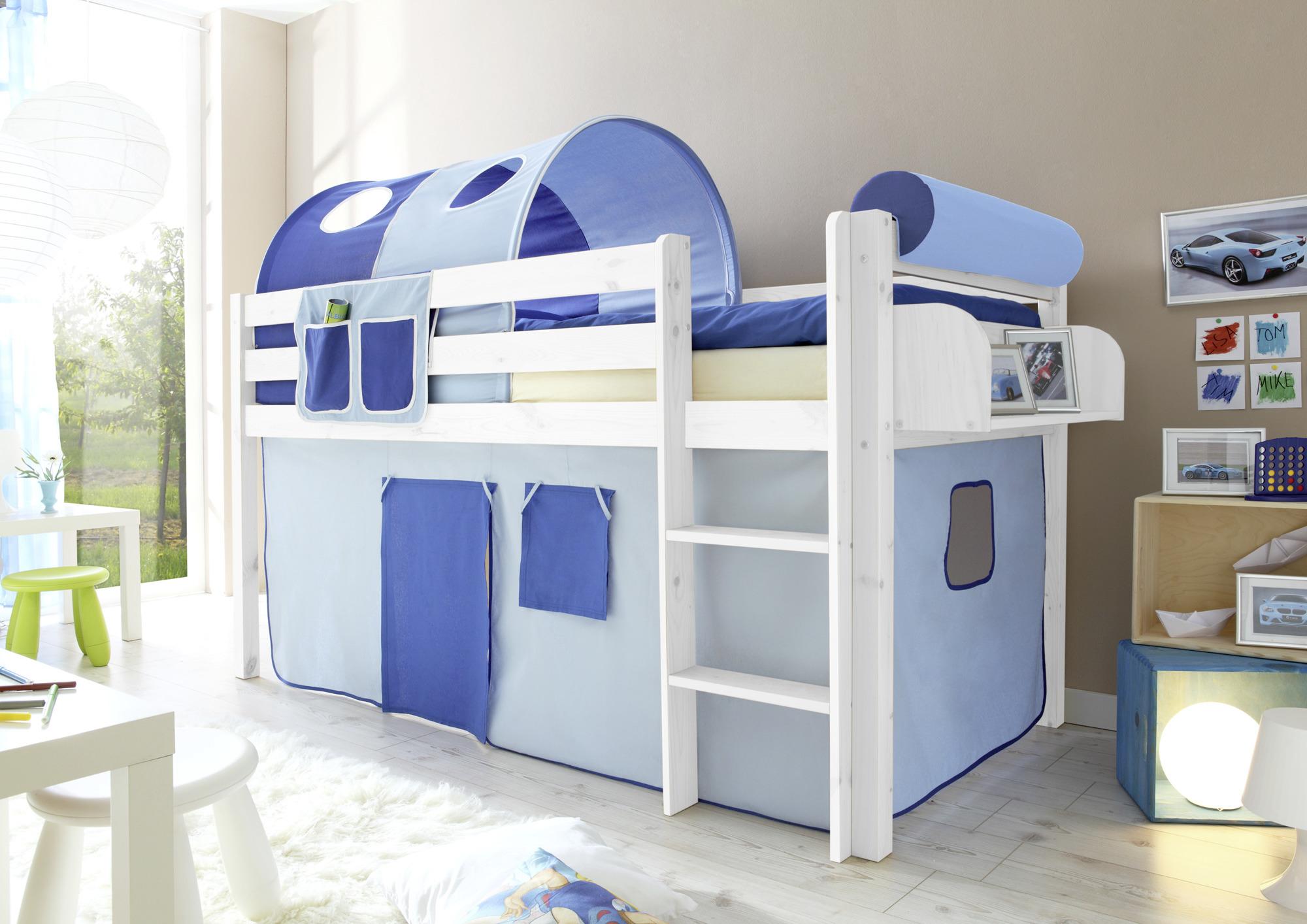Hochbett Malte 90x200 cm Hellblau