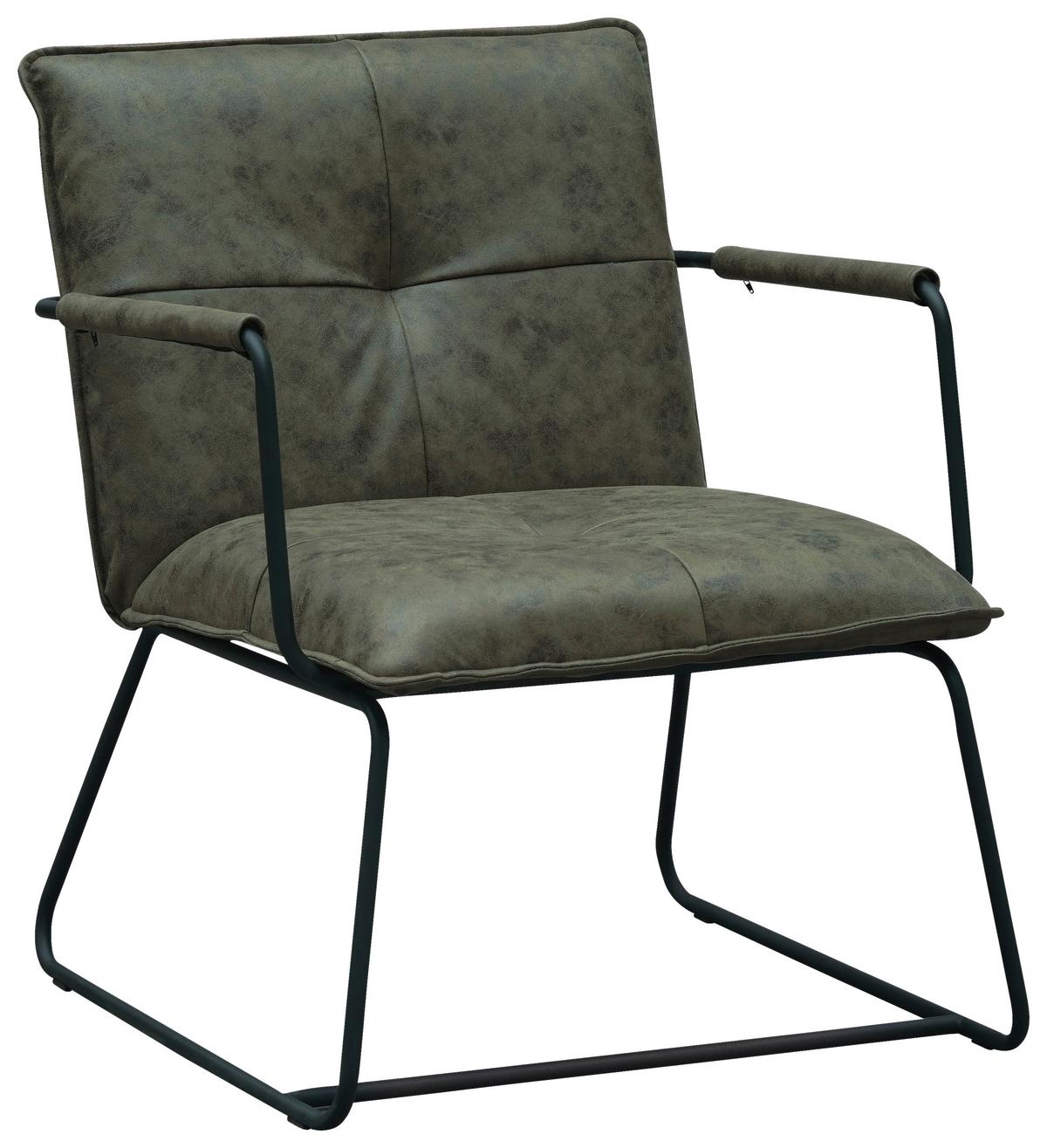 Sessel Bilbao - Schwarz/Grün, MODERN, Textil/Metall (65/80/68cm) - MID.YOU