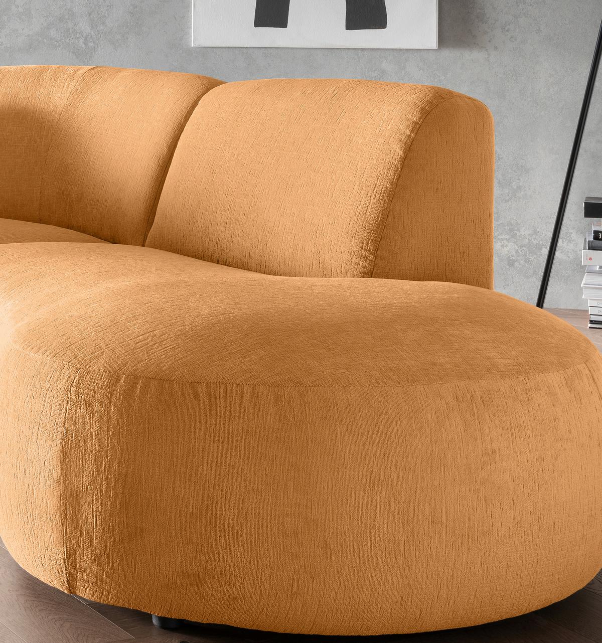 Ecksofa Jesi, Goldfarben S: 276x182 Cm - Goldfarben/Schwarz, MODERN, Textil (276/182cm) - Livetastic