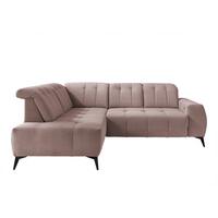 Ecksofa Mit Usb Anschluss Sano, Rosa, S: 200x261 Cm - Schwarz/Rosa, MODERN, Textil (200/261cm) - Livetastic