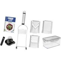 Küchenreibe Nicer Dicer Speed Metall, 9er-Set - Edelstahlfarben, Basics, Metall - Genius