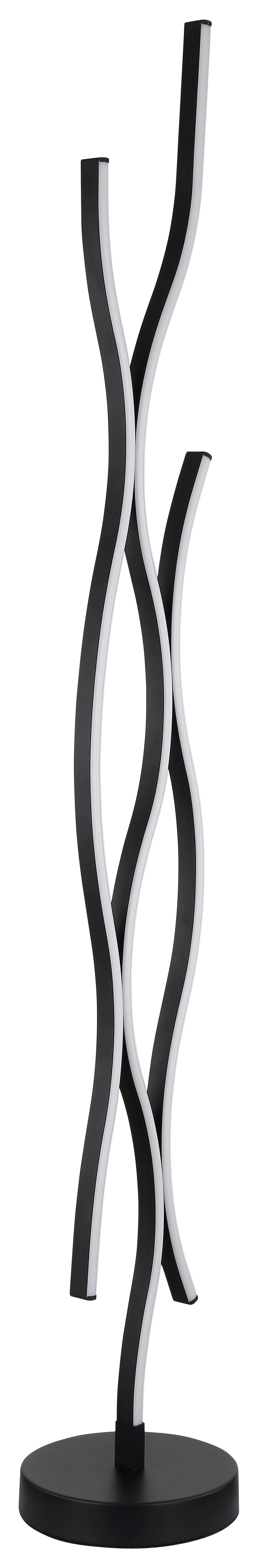 Stehleuchte Opal, Schwarz, Inkl. Led - Opal/Schwarz, Trend, Kunststoff/Metall (20/135cm) - Globo