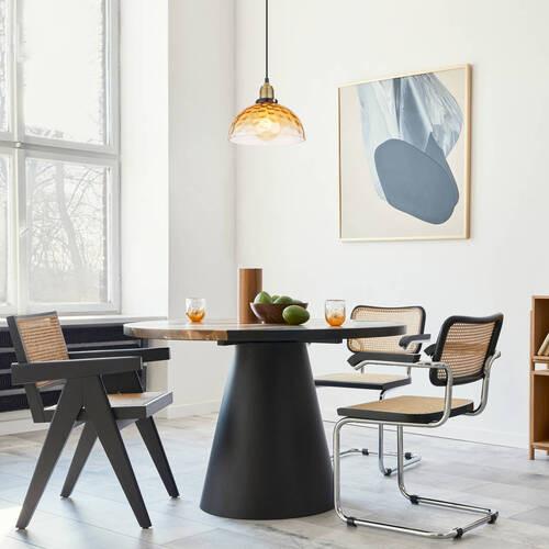 Hängeleuchte H: 120 Cm 1-Flammig - Klar/Messingfarben, Basics, Glas/Metall (25/120cm) - Globo