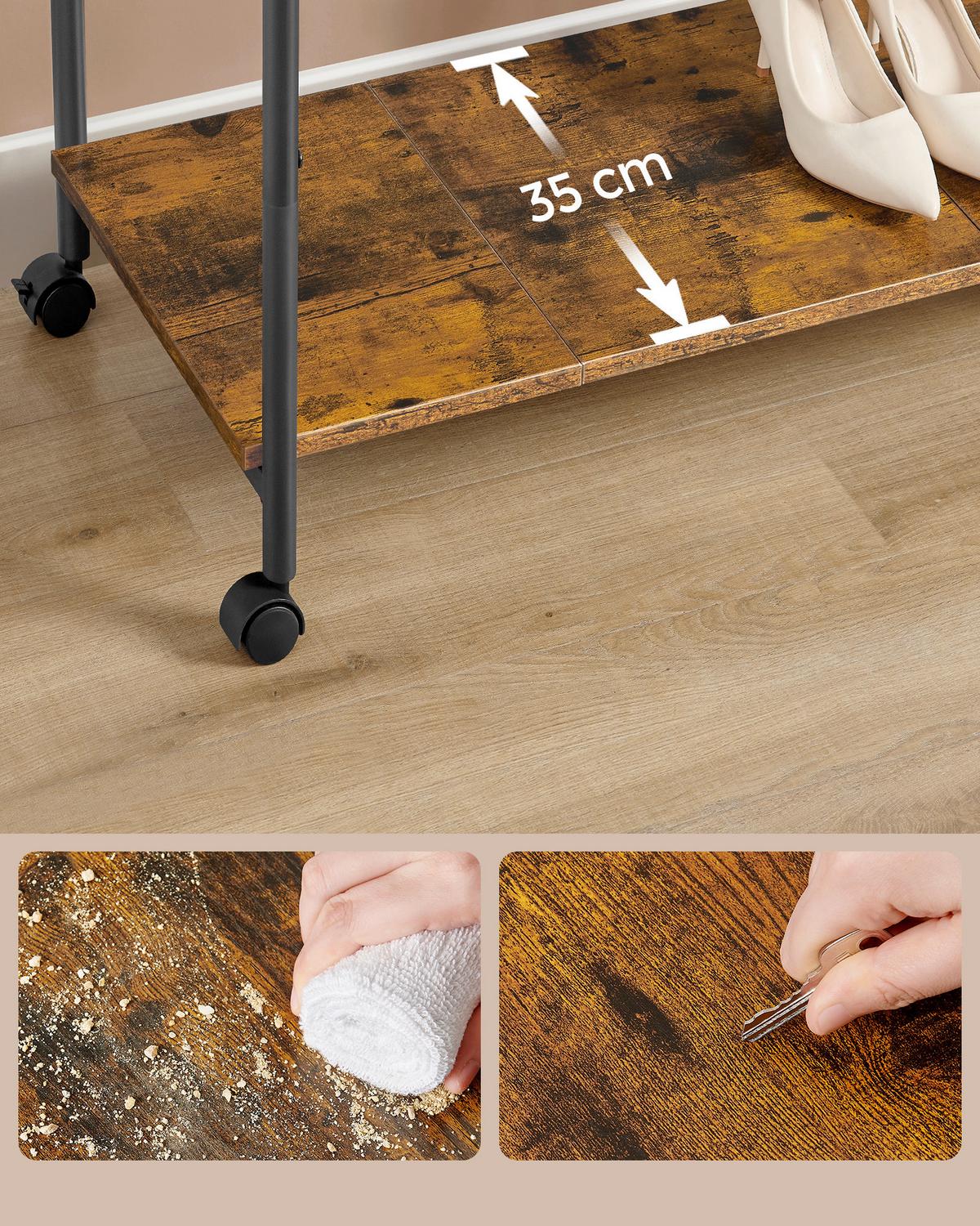 Kleiderwagen Braun/schwarz B: 98,5 Cm - Schwarz/Braun, Basics, Holzwerkstoff/Kunststoff (98,5/156,8/39,6cm)