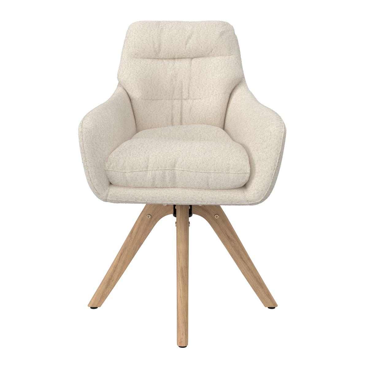STOLIČKA S PODRÚČKAMI JUANA - krémová/prírodná farba, Modern, drevo/textil (61/93/65cm) - Bessagi Home