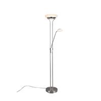 Led-stehlampe Dimmbar Weiß/nickelfarben, Flexarm - Weiß/Nickelfarben, Basics, Glas/Metall (32,5/180cm)