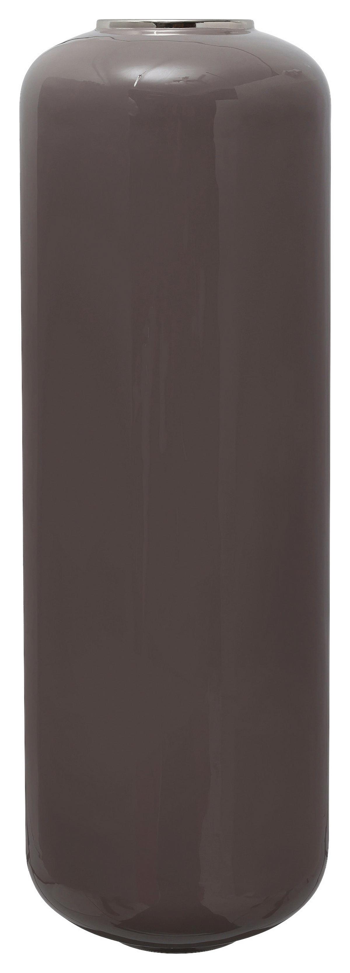 Bodenvase Art Deco Silberfarben, D: 30 Cm - Silberfarben, Trend, Metall (30/91cm) - Kayoom