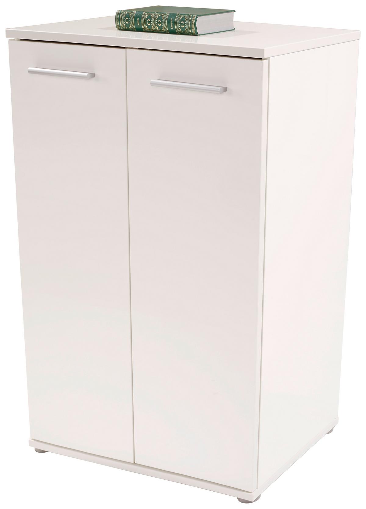 KOMODA CHRISTIAN NEW 1 - bílá/barvy hliníku, Moderní, kompozitní dřevo/plast (60/85/35cm)