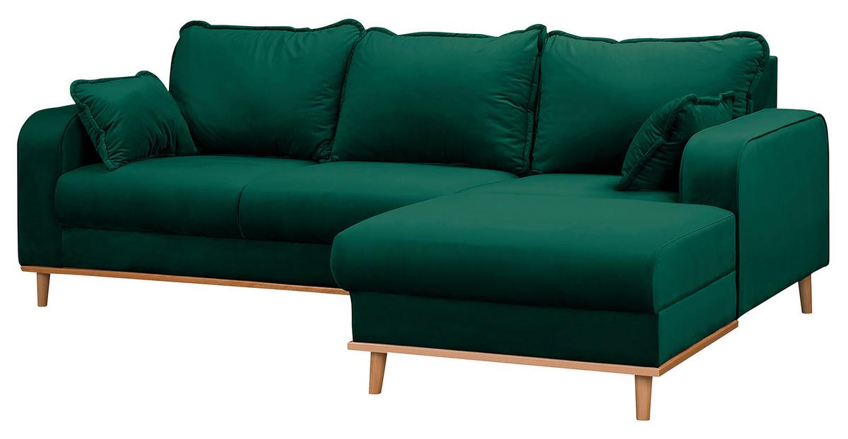 Ecksofa Beata Grün S: 230x150 cm - Wengefarben/Grün, Design, Textil (230/150cm) - Livetastic
