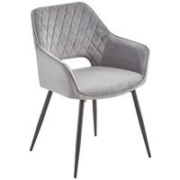 Armlehnstuhl Genua Dunkelgrau Gepolstert - Dunkelgrau/Schwarz, KONVENTIONELL, Holz/Textil (56/80,5/56cm) - MID.YOU