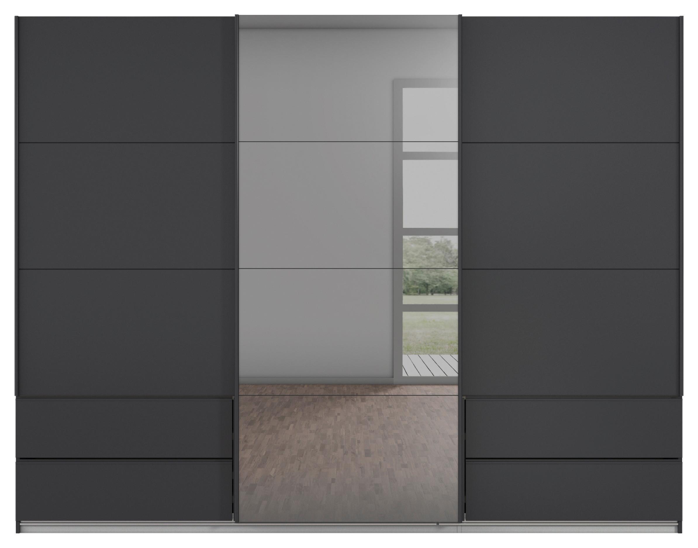 Schwebetürenschrank Karpo - Grau, KONVENTIONELL, Holzwerkstoff (271/210/62cm)
