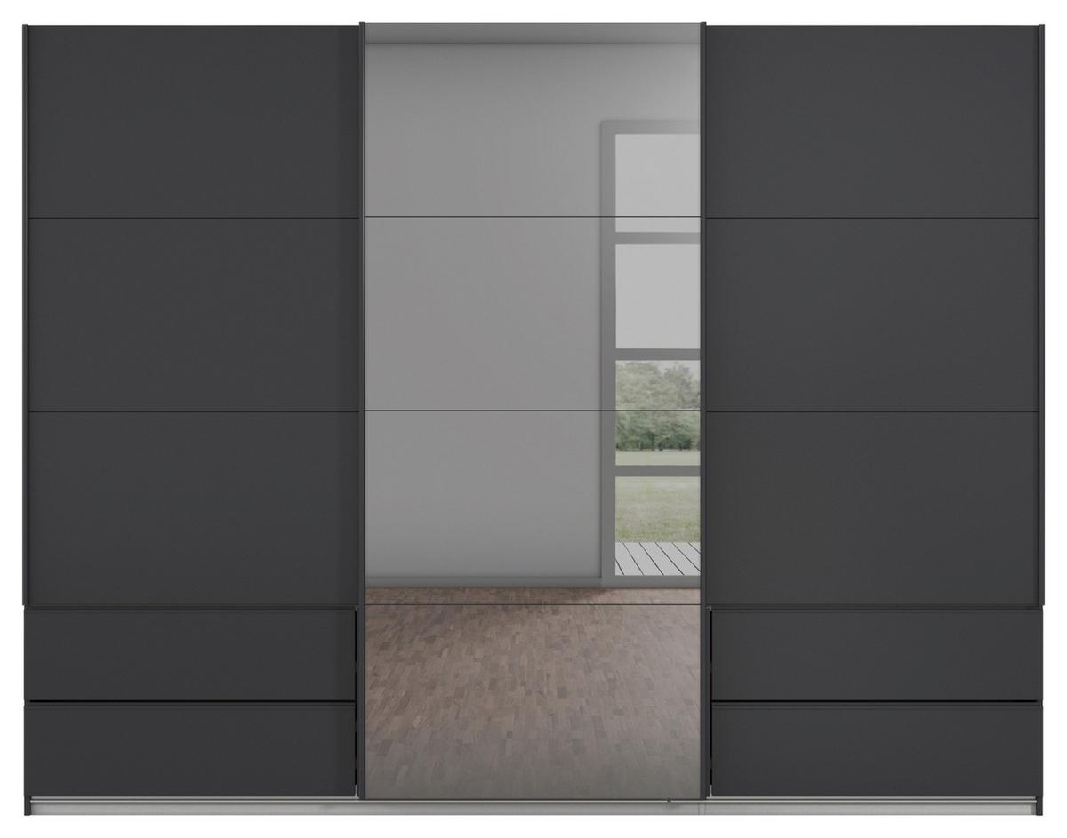 Schwebetürenschrank Karpo - Grau, KONVENTIONELL, Holzwerkstoff (271/210/62cm)