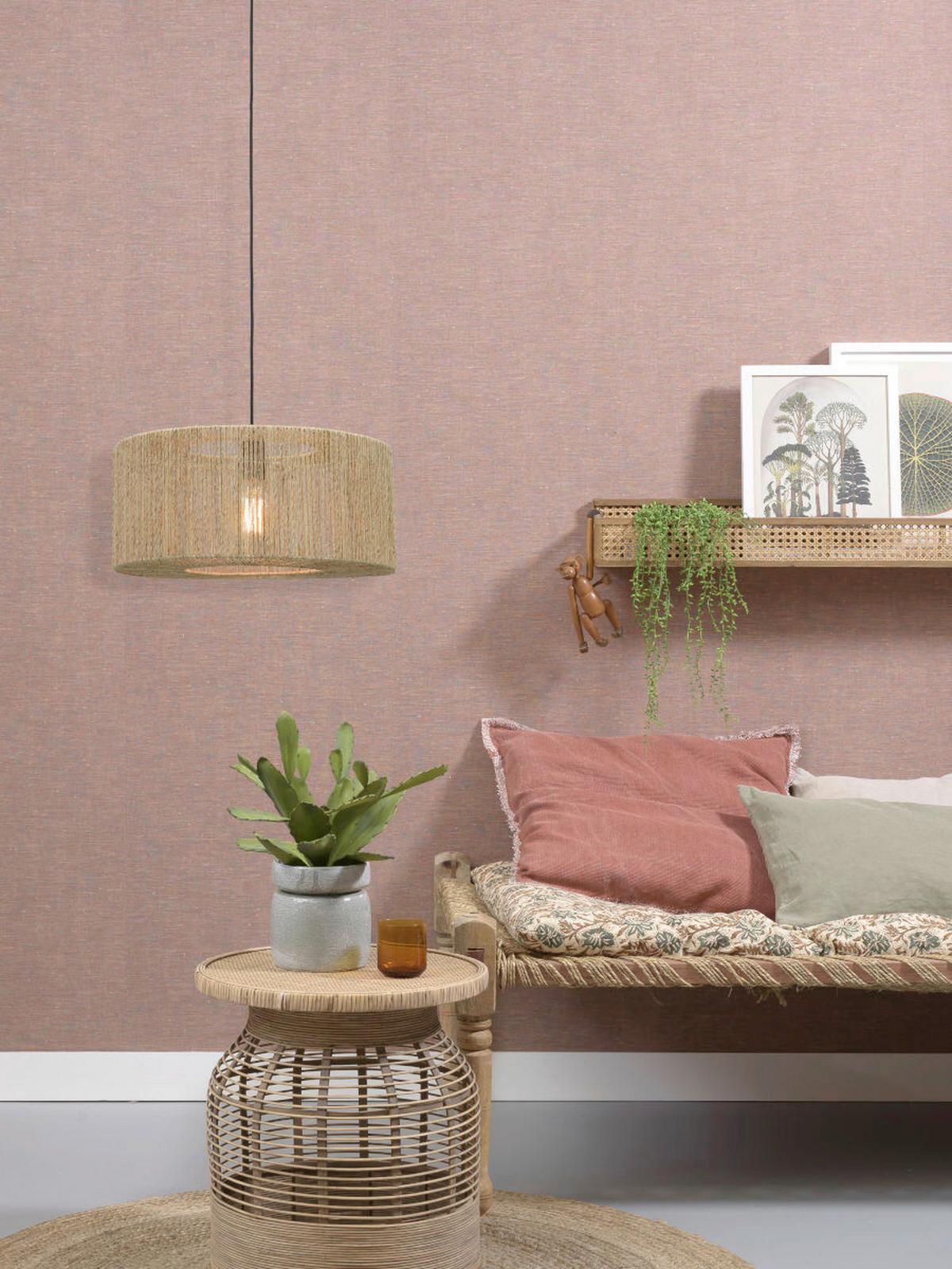 Hängeleuchte Iguazu H: 35 cm 1-Flammig höhenverstellbar - Hellbraun/Schwarz, Natur, Naturmaterialien/Kunststoff (52/35cm) - Good & Mojo