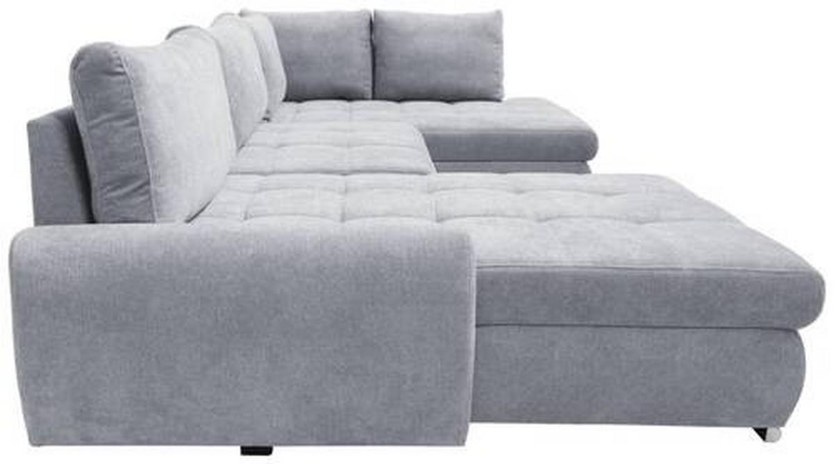 Ecksofa Canion - Chromfarben/Hellgrau, Design, Textil (174cm) - Livetastic
