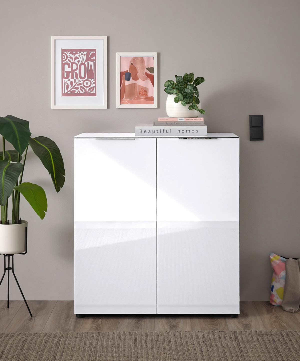 KOMODA SIENA -EXKLUSIV- - čierna/biela, Modern, kov/kompozitné drevo (90/99/40cm) - Mömax
