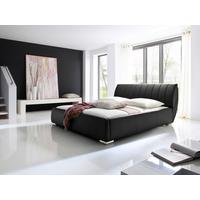 Polsterbett mit Bettkasten + Lattenrost 180x200 cm Bern - Chromfarben/Schwarz, Design, Holz/Textil (180/200cm) - Livetastic
