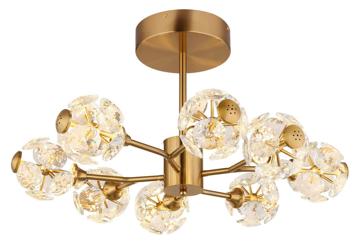 LED-Deckenleuchte Virina Klar Goldfarben D: 65 cm - Klar/Goldfarben, KONVENTIONELL, Glas/Metall (65/38cm) - Globo