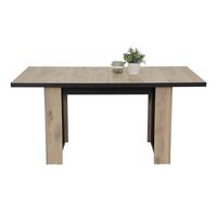 ESSTISCH ANNI T - Eichefarben/Schwarz, MODERN, Holzwerkstoff/Metall (90/160-320/76cm) - P & B