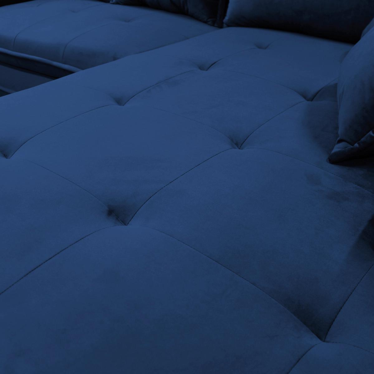 Eckschlafsofa Bello Royalblau Schlaffunktion Ottomane Rechts - Blau/Royalblau, Design, Textil (277/187cm) - Livetastic