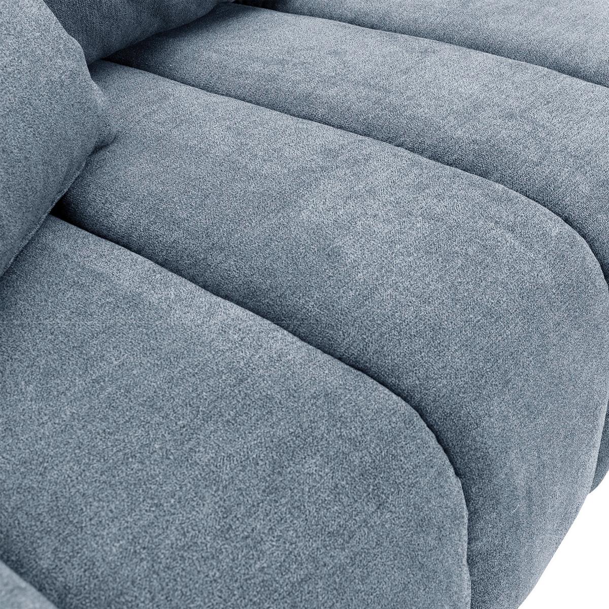 Ecksofa M Schlaffunktion Barca + Kissen Blau 275x180 Cm - Blau/Schwarz, KONVENTIONELL, Textil (275/180cm) - P & B