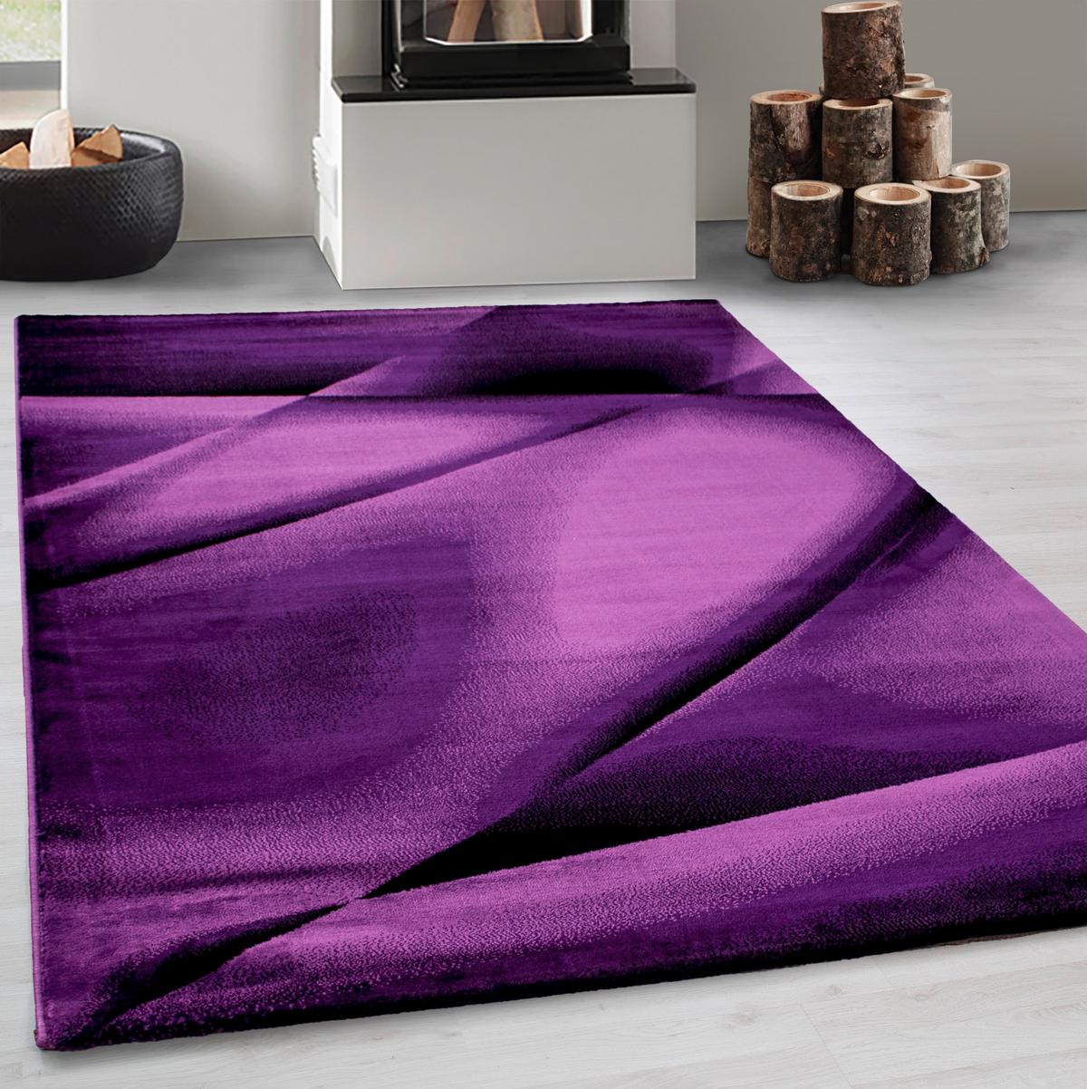 Webteppich Lila Naturfaser Miami 80x150 Cm - Lila, Trend, Textil (80/150cm)