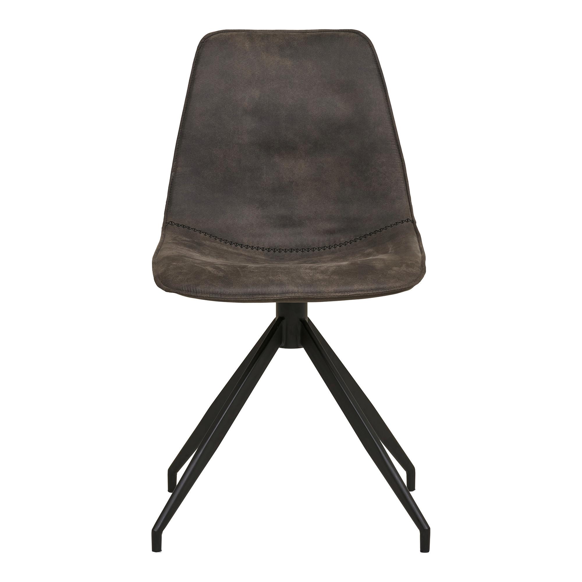 Stuhl-Set Monaco Dunkelgrau B: 48 cm - Dunkelgrau/Schwarz, MODERN, Textil/Metall (48/86/56cm) - MID.YOU