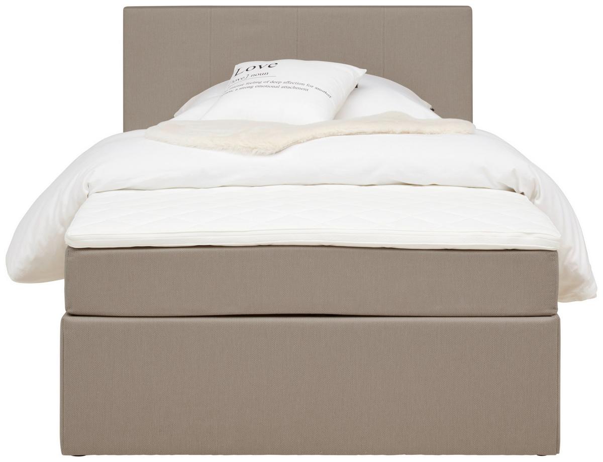 Boxbett mit Topper 120x200 Carolina - Sandfarben/Schwarz, KONVENTIONELL, Holz/Textil (120/200cm) - P & B