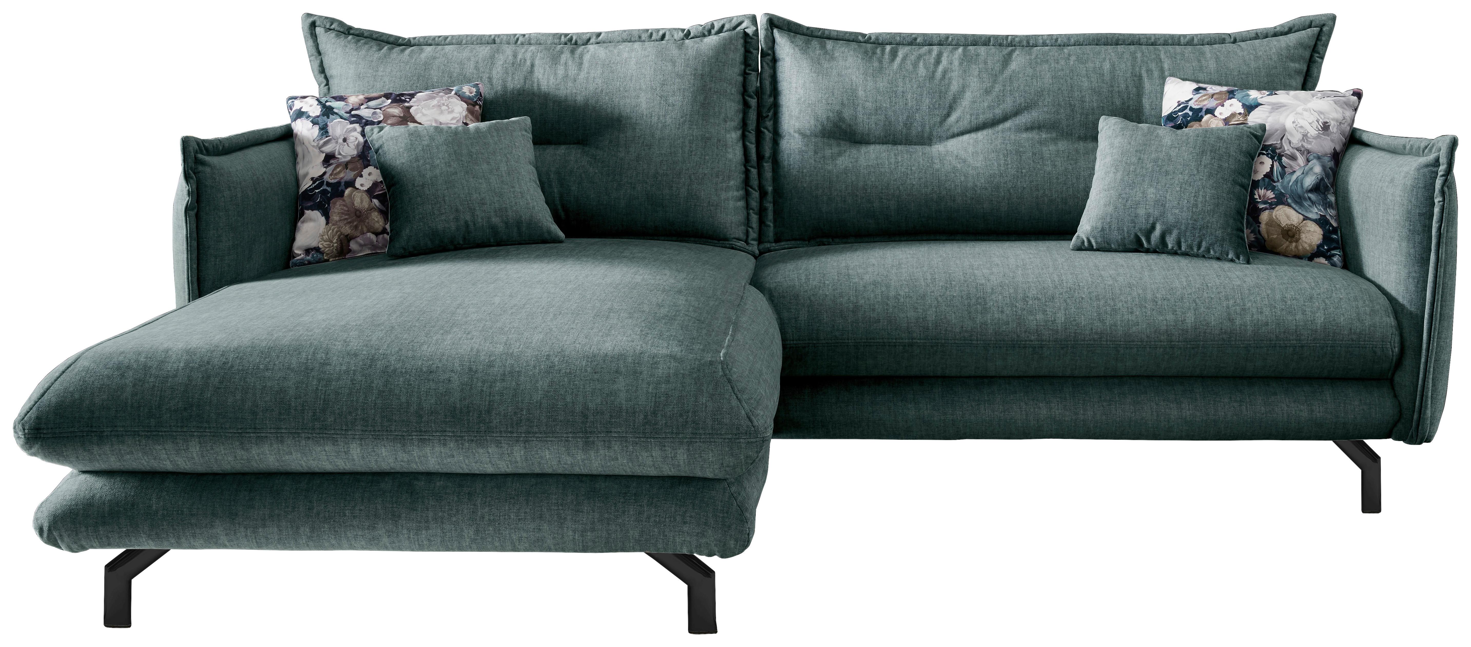 Ecksofa Lava Hellgrün S: 180/255 cm - Türkis/Schwarz, MODERN, Textil (180/255cm) - Livetastic