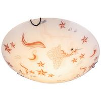 Led-deckenleuchte Natalie Ø 30 Cm Mit Einhorn-Motiv - Rosa/Weiß, Basics, Glas/Metall (30/8,5cm) - Globo