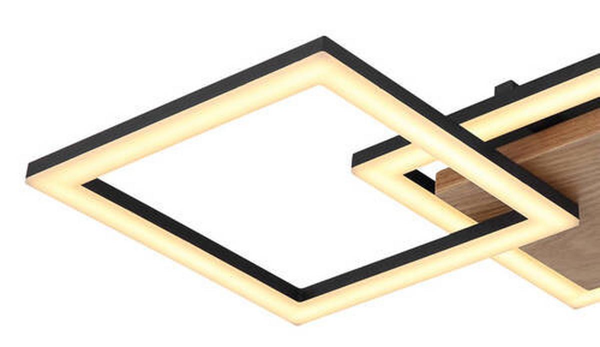 LED-Deckenleuchte 67280-30 - Dunkelbraun/Opal, Design, Holz/Kunststoff (66/31/7,5cm) - Globo