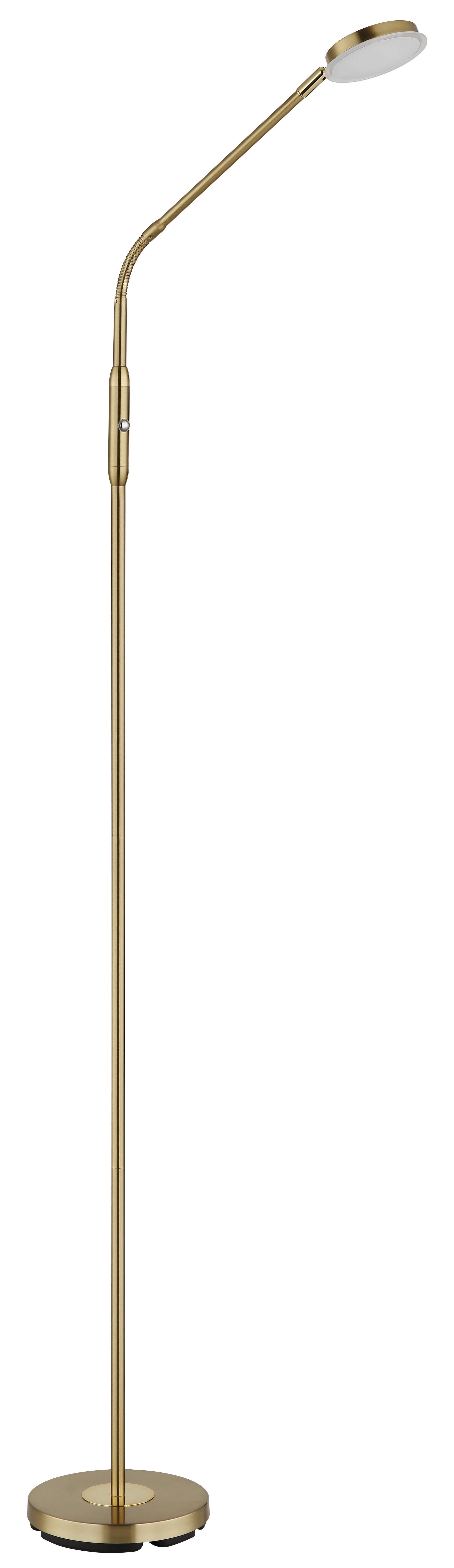 Led-stehleuchte Touchdimmer - Klar/Messingfarben, Design, Kunststoff/Metall (52/20/173cm) - Globo