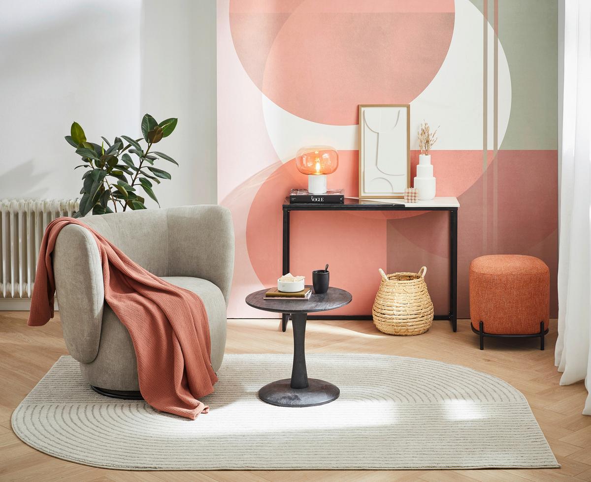 Sessel Boli Sandfarben B: 92 Cm - Sandfarben/Schwarz, Design, Textil (92/80/84cm) - Livetastic