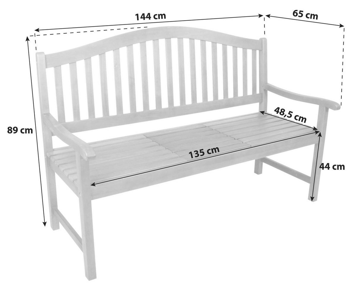 Gartenbank Holz Padang Padang - Braun, Basics, Holz (144/89/65cm)
