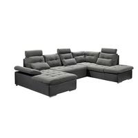 Sedacia súprava v tvare U JAKARTA, sivá / čierna - čierna/sivá, Design, textil/plast (170/324/218cm) - MID.YOU