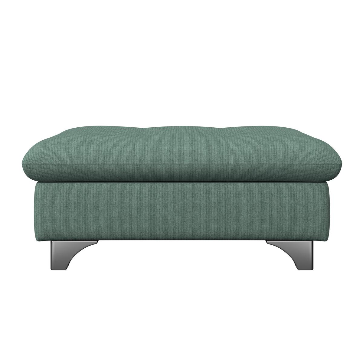 Hocker Gemini Grün, B: 108cm - Chromfarben/Dunkelgrün, KONVENTIONELL, Textil (108/46/108cm)