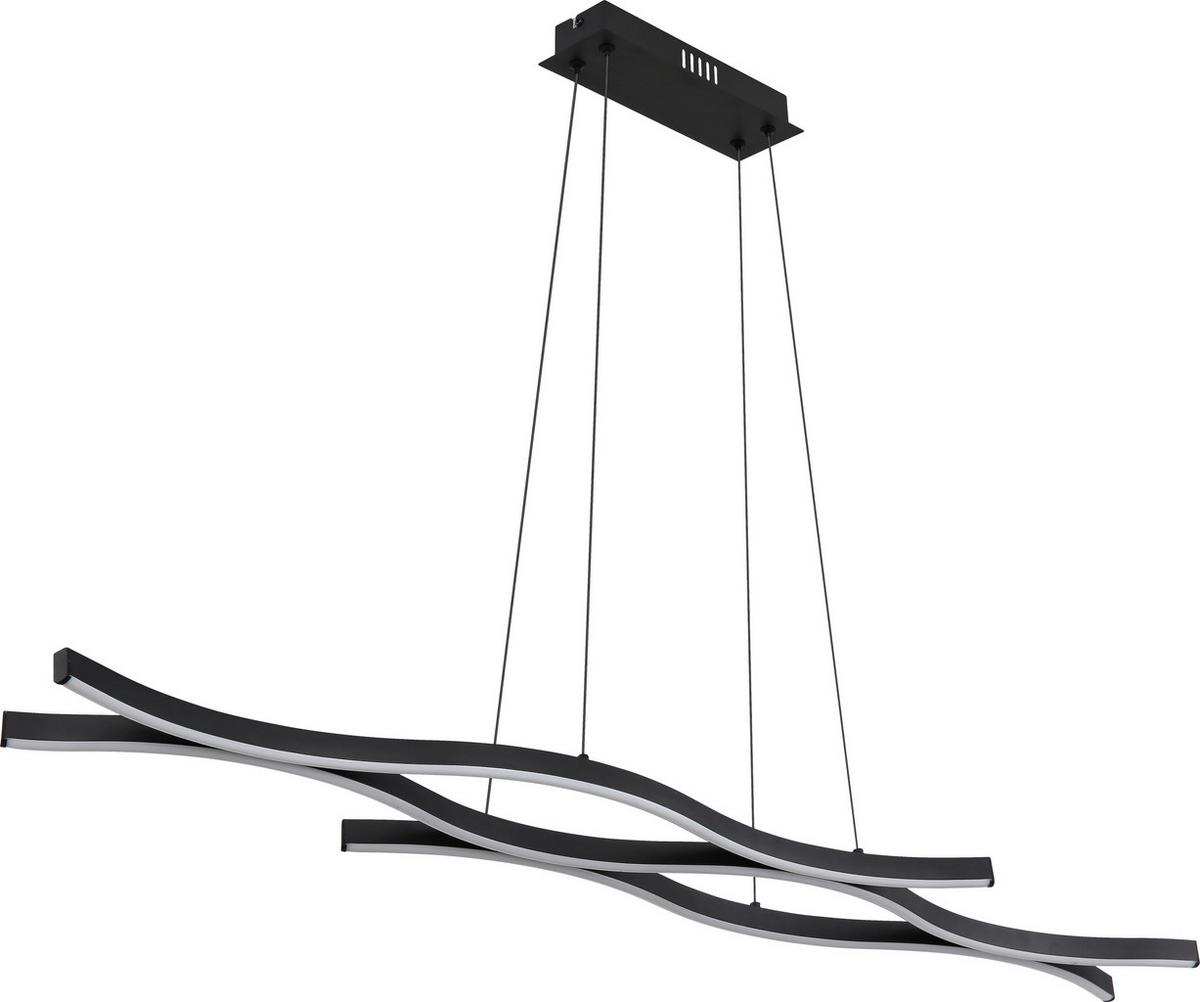 LED závesné svietidlo Relo - čierna/opálová, Modern, kov/plast (107,6/18/120cm) - Mömax