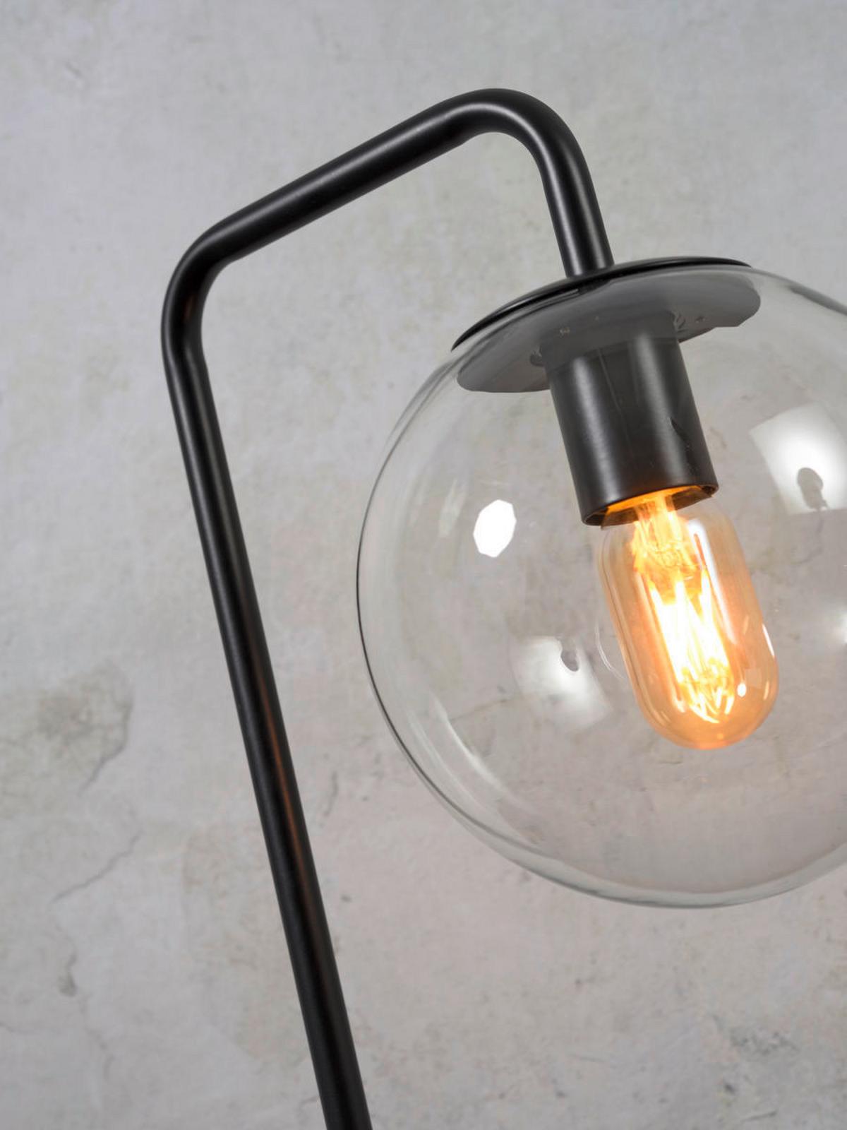 Tischleuchte Warsaw/t/b - Transparent/Schwarz, Trend, Glas (32/20/53cm) - It's about Romi