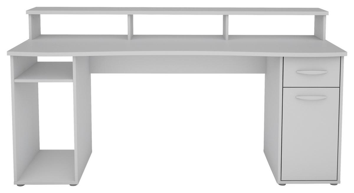 Schreibtisch Mit Stauraum B 180 H 77 Cm Fantastic, Weiß - Weiß, MODERN, Holzwerkstoff (180/65/93cm) - MID.YOU