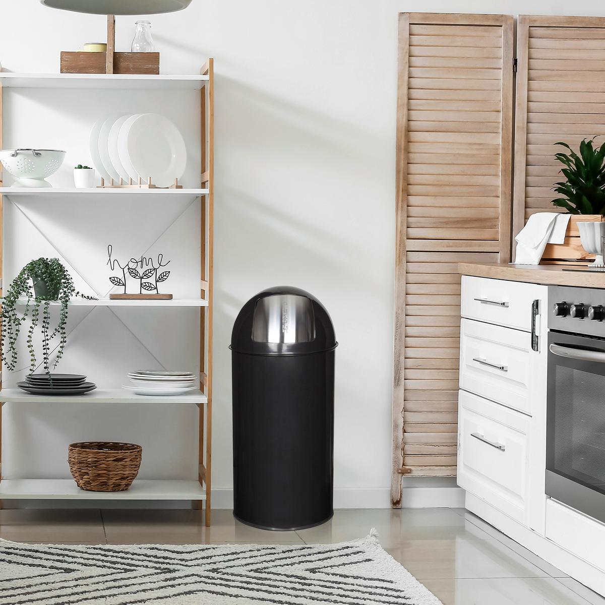 Abfallsammler Push - Schwarz, Basics, Metall (35/74/35cm) - MID.YOU