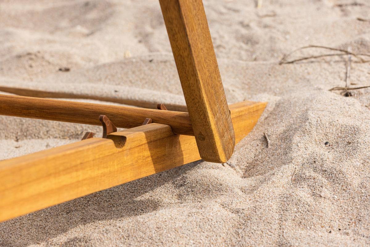 Strandsessel Peachy - Beige/Naturfarben, KONVENTIONELL, Holz/Textil (57/80/105cm) - Gardenson
