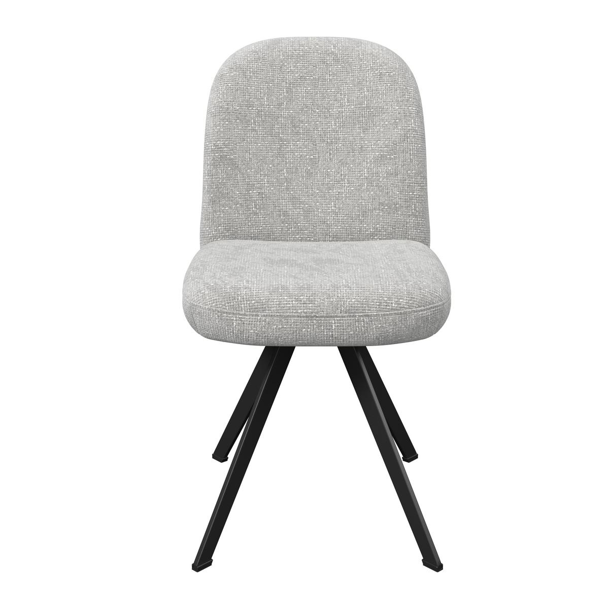 Stuhl hellgrau/Metallbeine Ulmo 47/91/61 cm - Hellgrau/Schwarz, MODERN, Textil/Metall (47/91/61cm)