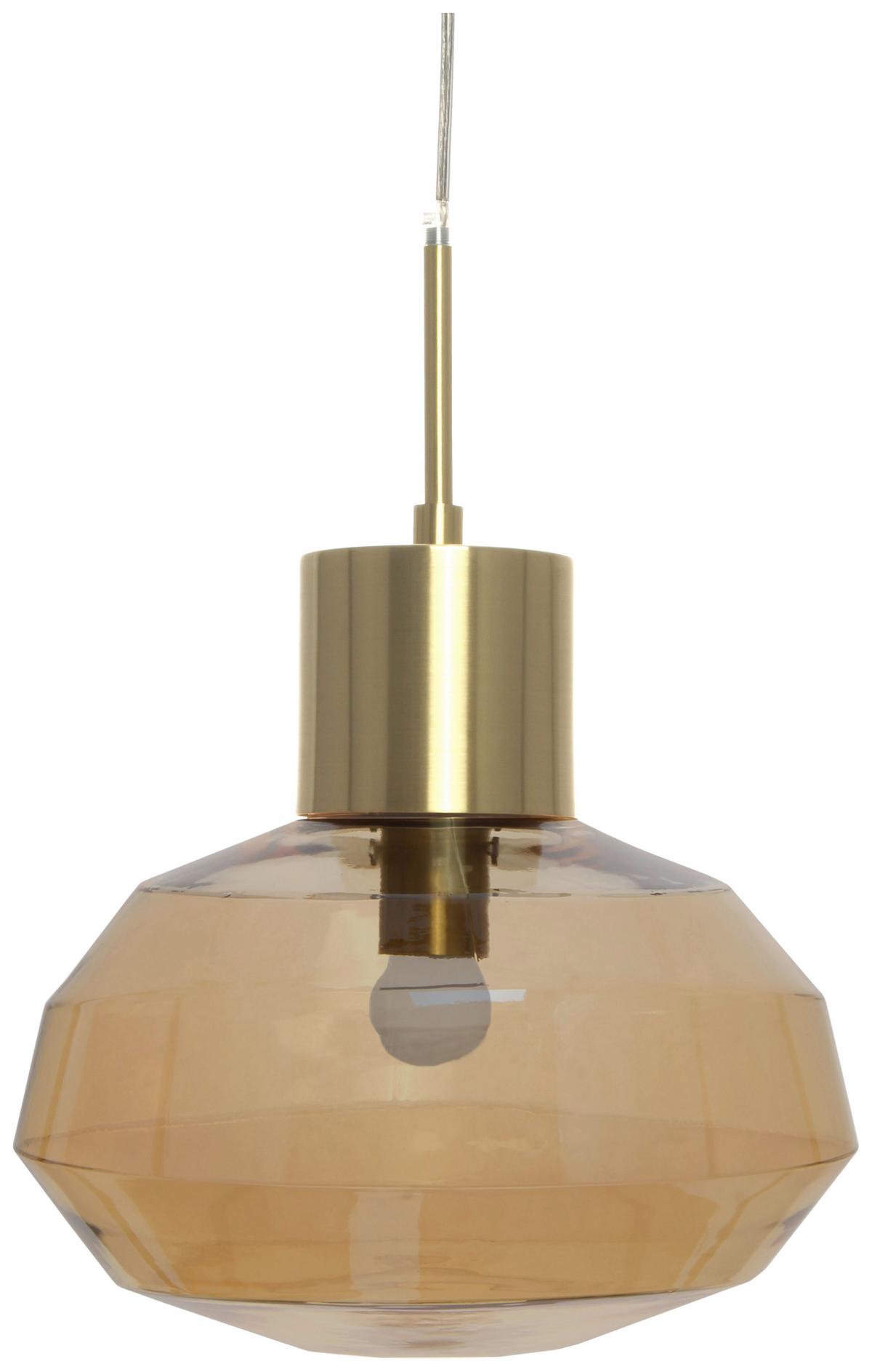 Hängeleuchte Vince 125 Bernsteinfarben B: 32 cm - Bernsteinfarben, Basics, Glas/Metall (32/32/32cm) - Kayoom