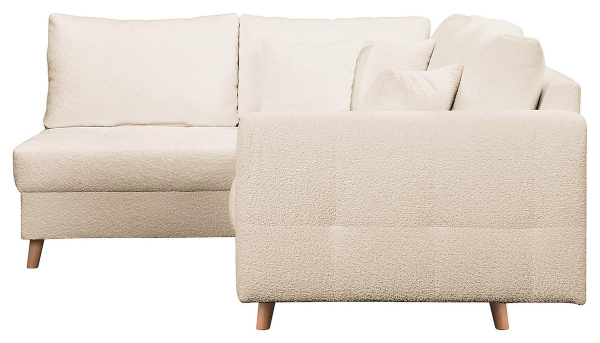 Ecksofa Ariella Weiß S: 161x231 cm - Naturfarben/Weiß, Design, Textil (161/231cm) - Livetastic