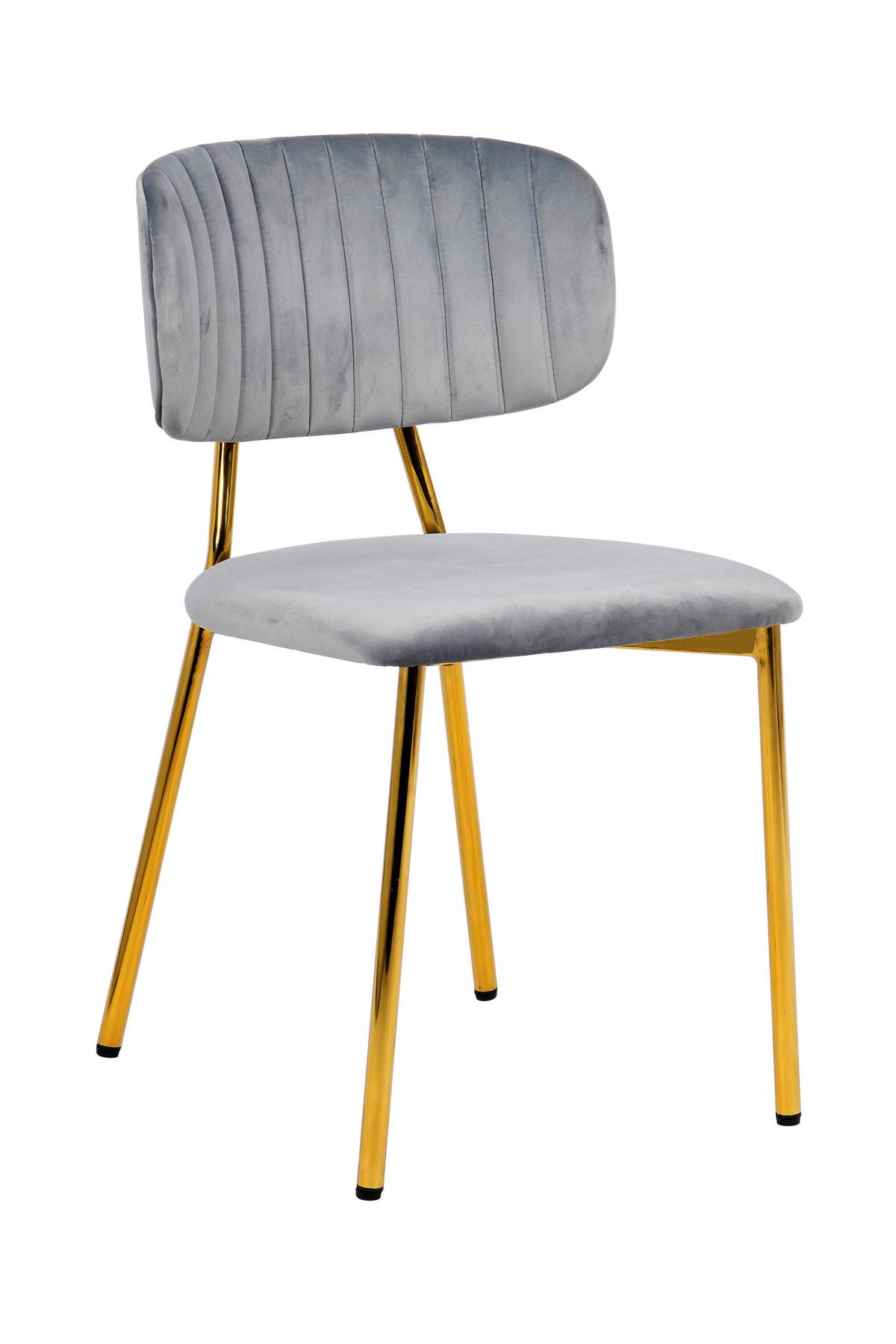 SADA STOLIČIEK KIAN - sivá/zlatá, Modern, kov/textil (47/80/51cm) - MID.YOU
