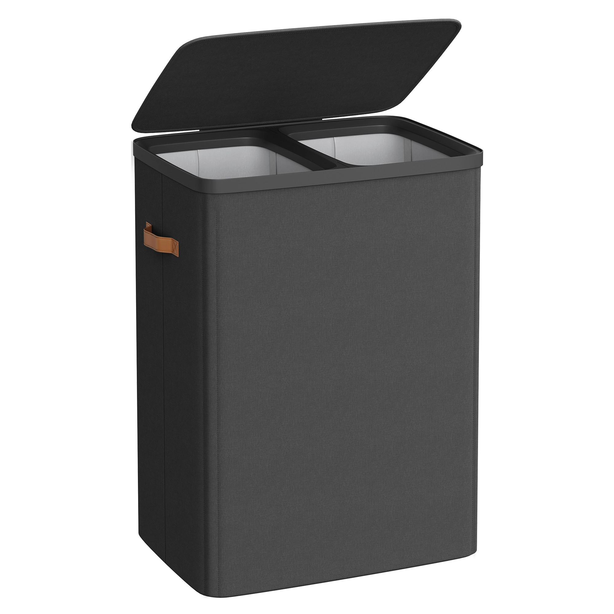 Wäschekorb Schwarz, B/H/T:56x75x40cm - Schwarz, Basics, Papier/Holzwerkstoff (56/75/40cm)