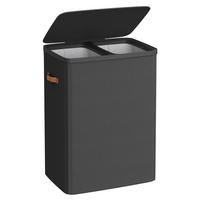 Wäschekorb Schwarz, B/H/T:56x75x40cm - Schwarz, Basics, Papier/Holzwerkstoff (56/75/40cm)